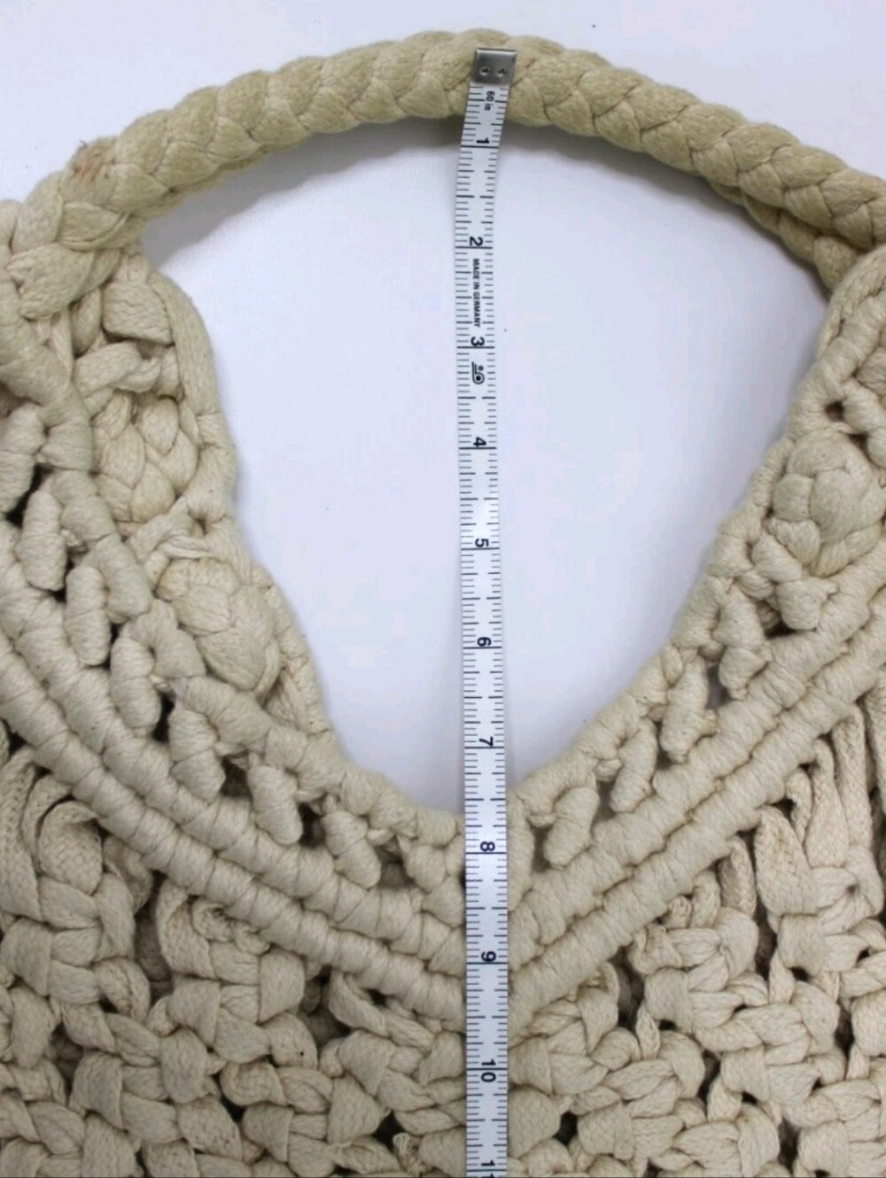 Zara Boho Indie Crochet Macrame Cream Shoulder Bag - Picture 3 of 6